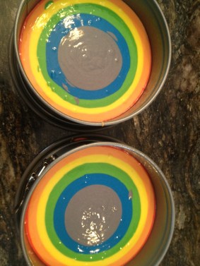 Batter poured and ready to bake.